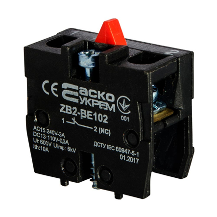 Блок-контакт для постов АСКО-УКРЕМ ZB2-BE102 N/C, A0140010028 - 1