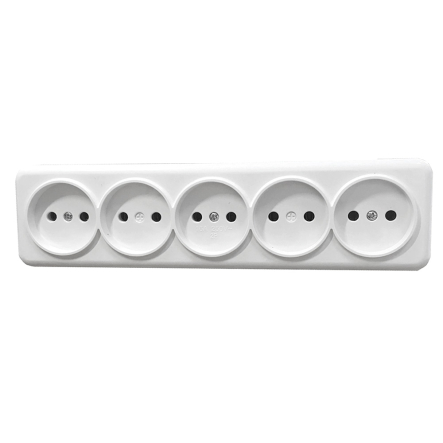 Розетка наружная установка 5-я б/з, белая, IP20, TNSy Lemur, TNSy5000988 - 1