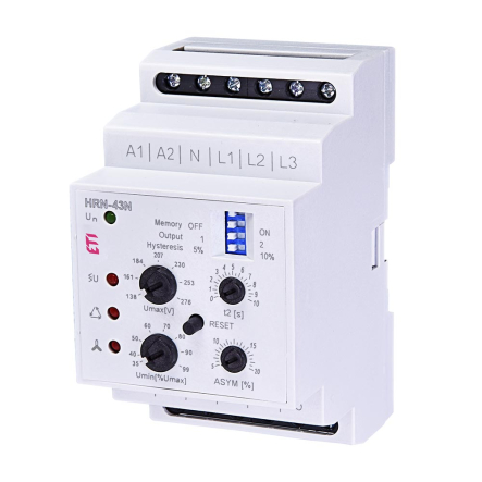 Реле контролю напруги в 3-фазних мережах ETI HRN-43N, 230V, 2471404 - 1