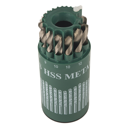 Набор сверл по металлу STURM, от 1 до 13 мм. 16 шт, подставка - 1