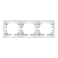 Рамка Lezard MIRA трехместная, горизонтальная, без вставки, белая, 701-0200-148