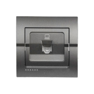 Розетка Lezard DERIY компьютерная, темно серый металлик, 702-2929-139