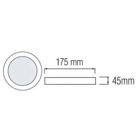 Светильник накладной HOROZ CARLA-24, 24W, 4200K, 2280Lm, круг D175 мм, белый, 016-058-0024-030