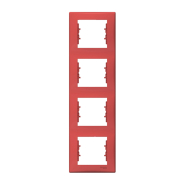 Рамка 4 поста вертикальная Schneider Electric Sedna, красная, SDN5802041