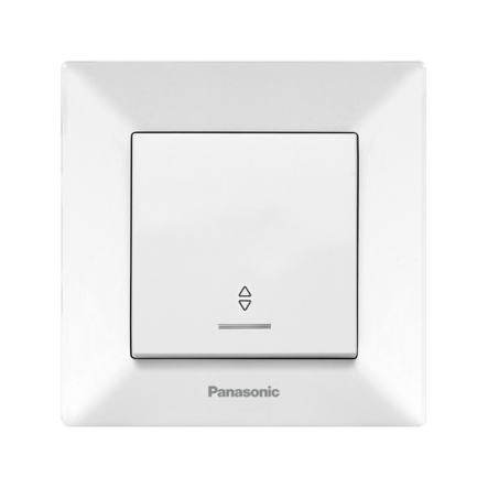 Вимикач одноклавішний прохідний, з підсвічуванням Panasonic Arkedia Slim, білий, 00042WH - 1