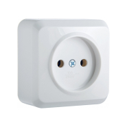 Розетка без заземлення накладная, белая, АСКО-УКРЕМ, PЗ16-Cm-W