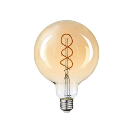 Лампа LED MAXUS 1-MFM-7125, 6W, 2400K, E27, 220V, G125 FM Golden Deco Filament