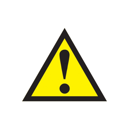 Наліпка 'Увага! Небезпека', 150*150&nbsp;мм, чорне на жовтому, 92031 - 1