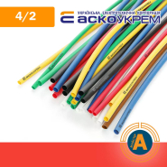 Трубка термоусаджувальна (ТУТ), АСКО-УКРЕМ, d - 4/2 мм., червона, A0150040359
