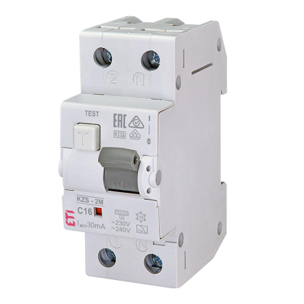 Дифференциальный автоматический выключатель ETIMAT KZS-2M A C16/0.03, 10kA, 2173224 - 1