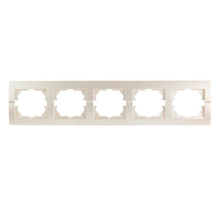 Рамка LEZARD DERIY п'ятимісна, горизонтальна, перлинно-білий металік, 702-3000-150 - 1