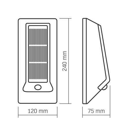 LED светильник на солнечной батарее настенный VIDEX VL-BHSO-003-S, IP54, 500Lm, 5000K