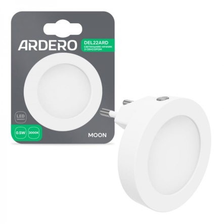 Нічник ARDERO DEL22ARD 0,5W, 3000K, білий, із сенсором - 1
