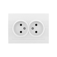 Розетка Lezard DERIY подвійна без заземлення, біла, 702-0202-128