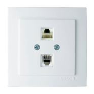 Розетка Nilson Touran телефонная компьютерная белая, 24111048