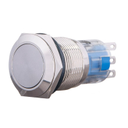 TYJ 19-211 Кнопка металлическая, АСКО-УКРЕМ, A0140010108, плоская 19мм 1NO+1NC