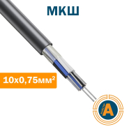 Кабель монтажный МКШ, 10*0,75 кв.мм.