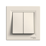 Перемикач двоклавішний, самозатискний, Schneider Electric ASFORA, крем, ЕРН0600123