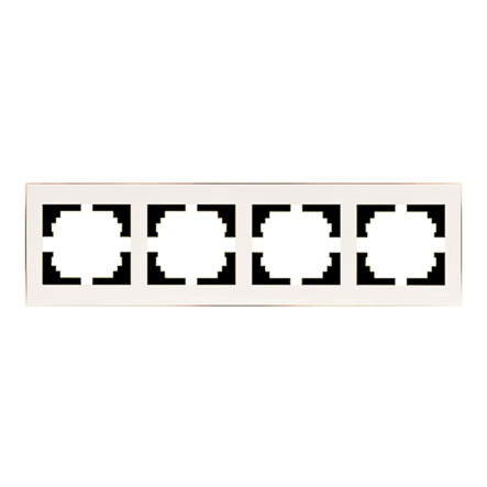 Рамка Lezard RAIN чотиримісна, горизонтольная жемчужно-білий перламутр, 703-3030-149 - 1