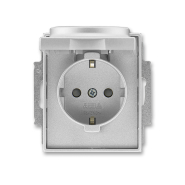 Розетка с заземлением с крышкой и с защитой ABB Time 5518E-A03499 08