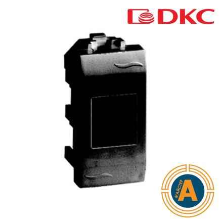 Розетка комп'ютерна RJ45, Brava, кат.5E (роз'єм AMP), ДКС, 77646N, чорна RAL7016, 1мод. - 1