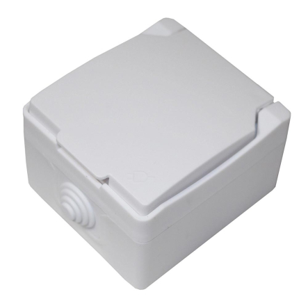 Розетка накладная TNSy SURFACE, 1-я, з/к, IP54, белая, TNSy5001224