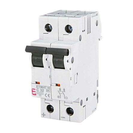 Автоматический выключатель постоянного тока ETIMAT 10-DC 2P, 32А C 6kA, 2138719 - 1