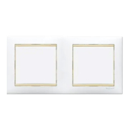 Рамка двойная вертикальная LEGRAND Valena, 774482, белый/желтый опал