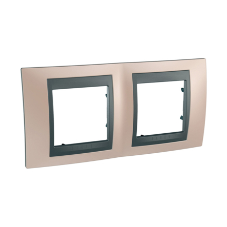 Рамка 2-местная оникс медный/графит Schneider Electric Uniсa, MGU66.004.296 - 1