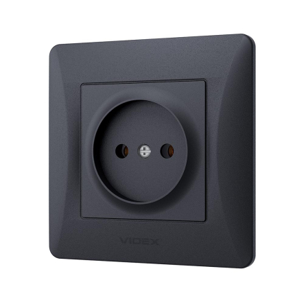 Розетка VIDEX BINERA одинарная, черный графит, VF-BNSK1-BG - 2