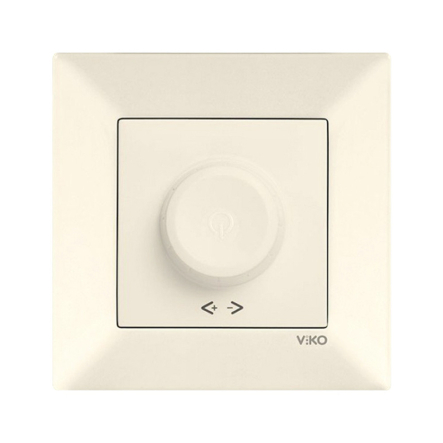 Светорегулятор поворотный 1000 Вт, VIKO Meridian, 90970269-WH, крем - 1