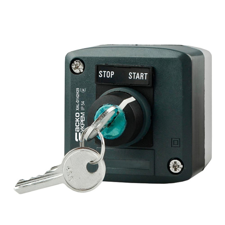 Пост одноместный, переключатель 2-х позиционный с ключом АСКО-УКРЕМ XAL-D142H29, A0140020059