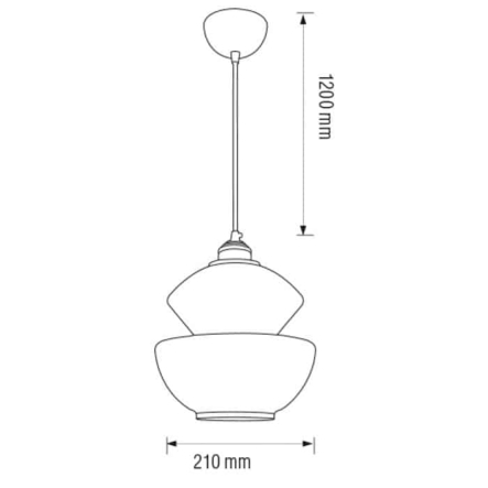 Подвес стекло HOROZ Electric HARMONY-1, E27, 250V, 1,4м, титановый, 021-017-0001-010