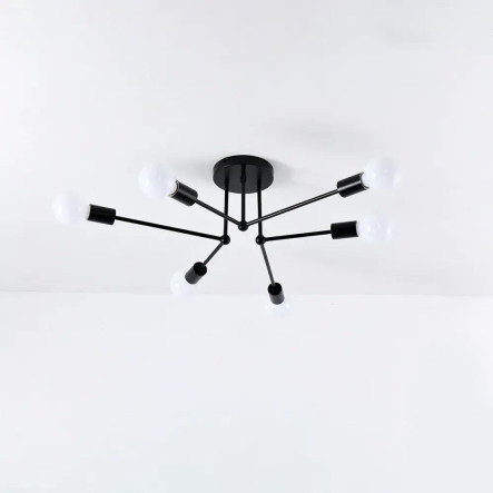 Люстра BELFAST Е27х6 R 740x190 BLACK 220-IP20, чёрная - 1