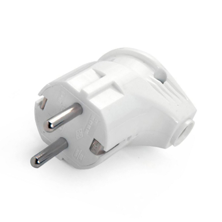 Вилка VI-KO із заземленням нижнє підведення, біла, 90304200 - 1