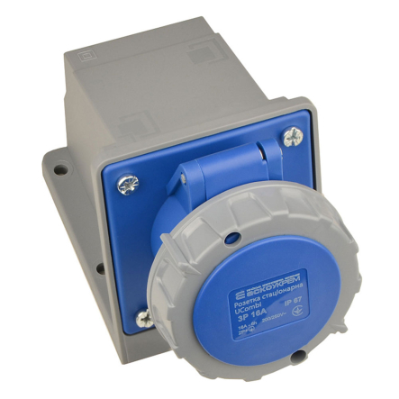Розетка стационарная АСКО-УКРЕМ UCombi 114 ГС 32А, 4P, IP 67, A0080010143 - 1