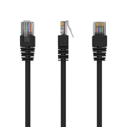 Патч корд UTP Cablexpert, категория 5E, литой, 50u" штекер с фиксатором, 2 м, черный, PP12-2M/BK - 1