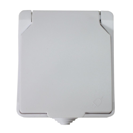 Розетка накладная TNSy SURFACE, 1-я, з/к, IP54, белая, TNSy5001224
