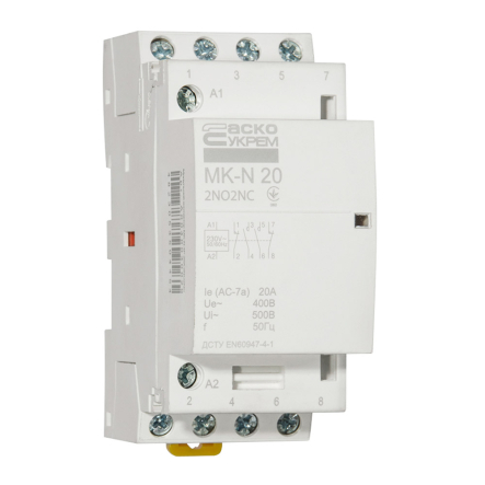 Контактор модульный АСКО-УКРЕМ МК-N, 4р, 20А, 2NO2NC, 220V, A0040030029