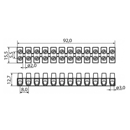 Клеммная колодка АСКО-УКРЕМ A0130040021, тип W (U) 4мм /3А, черная