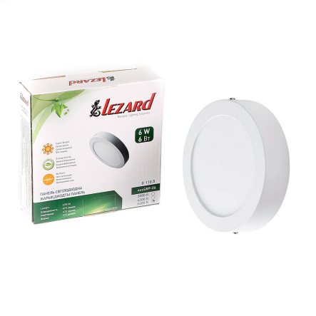 Світильник LED накладний LEZARD, 6W, 6400К, 470Lm, коло, Ø120 мм, 464SRP-06 - 1