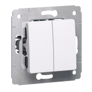 Выключатель 2- клавишный, проходной Legrand Cariva, 773608, белый