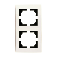 Рамка Lezard RAIN двомісна, вертикальна, жемчужно-білий перламутр, 703-3030-152