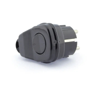 Вилка Timex с выключателем 16А черная, WT-L CI