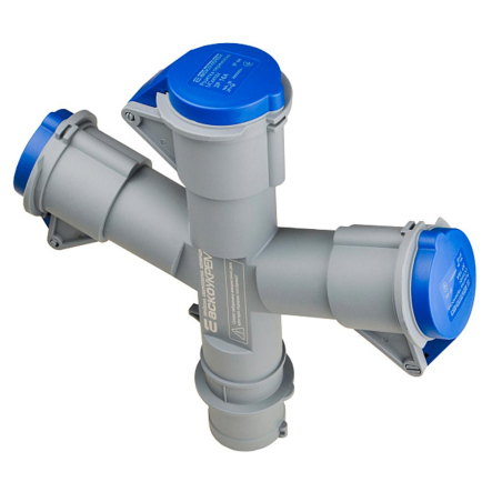 Адаптер 1 вилка 3 розетки АСКО-УКРЕМ UCombi, 3P, 16A, IP44, A0080010164 - 1