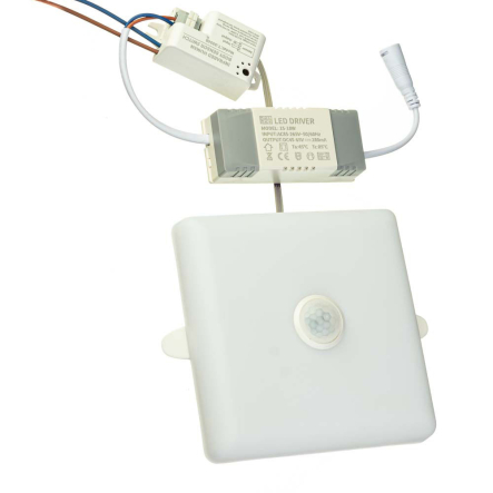 Светодиодный светильник с датчиком AVT-SENSOR SQUARE ESTER-9W, 9W, 5000K, IP40, 90мм, 1022817