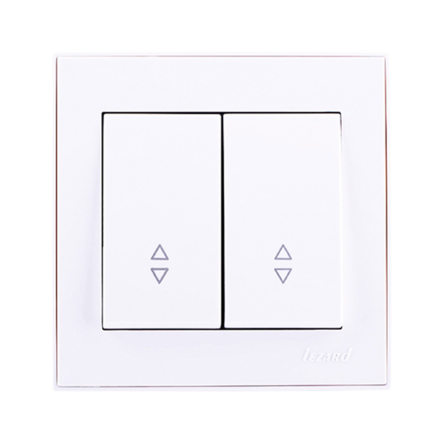 Вимикач Lezard RAIN прохідний подвійний, білий, 703-0288-106 - 1