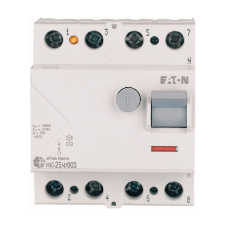 Диференційне реле (ПЗВ) EATON HNC-25/4/003, 4P, 25A, AC, 30мА, 194693 - 1