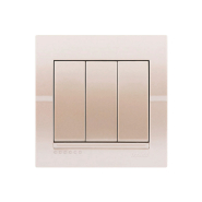 Вимикач Lezard DERIY триклавішний, перлинно-білий металік, 702-3030-109