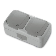 Розетка с заземлением VI-KO Palmiye, 2-я, IP54, серая, 90555588